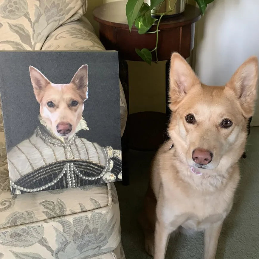 The Pearled Lady - Custom Pet Canvas