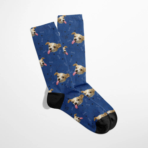 Crown and Paw - Socks Custom Pet Face Dog Dad Socks Woof Dad / S
