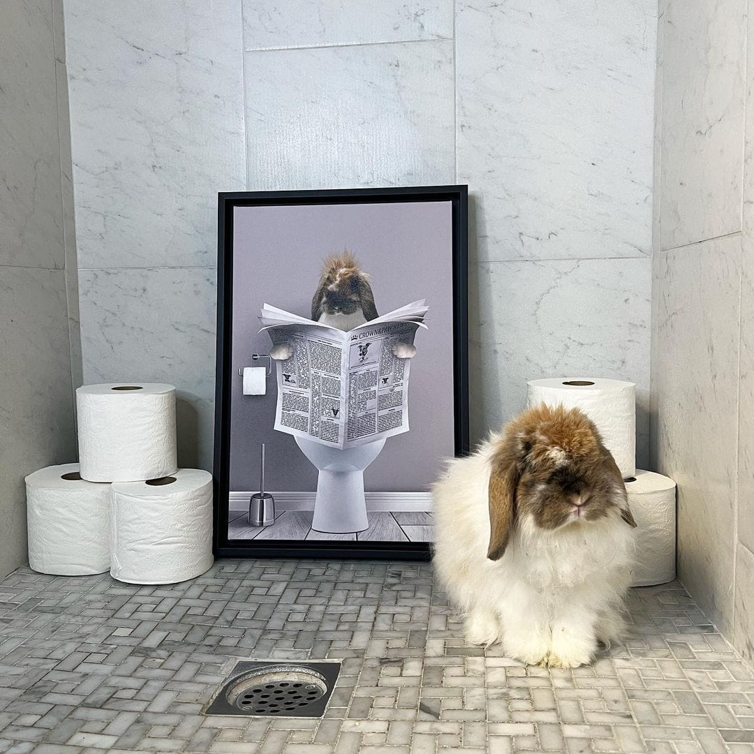 Crown and Paw - Canvas Restroom Pet Portrait - Custom Pet Art