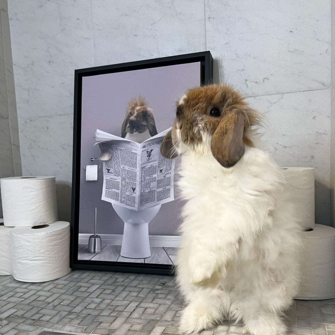 Crown and Paw - Canvas Restroom Pet Portrait - Custom Pet Art