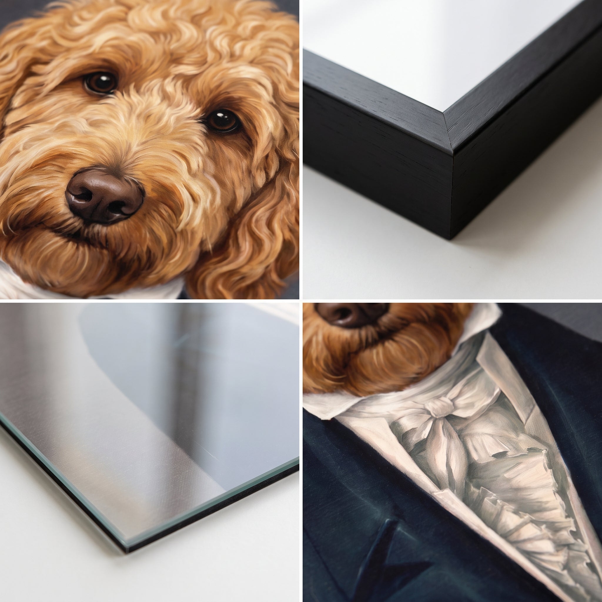 Close-up details of The Aristocrat custom pet poster