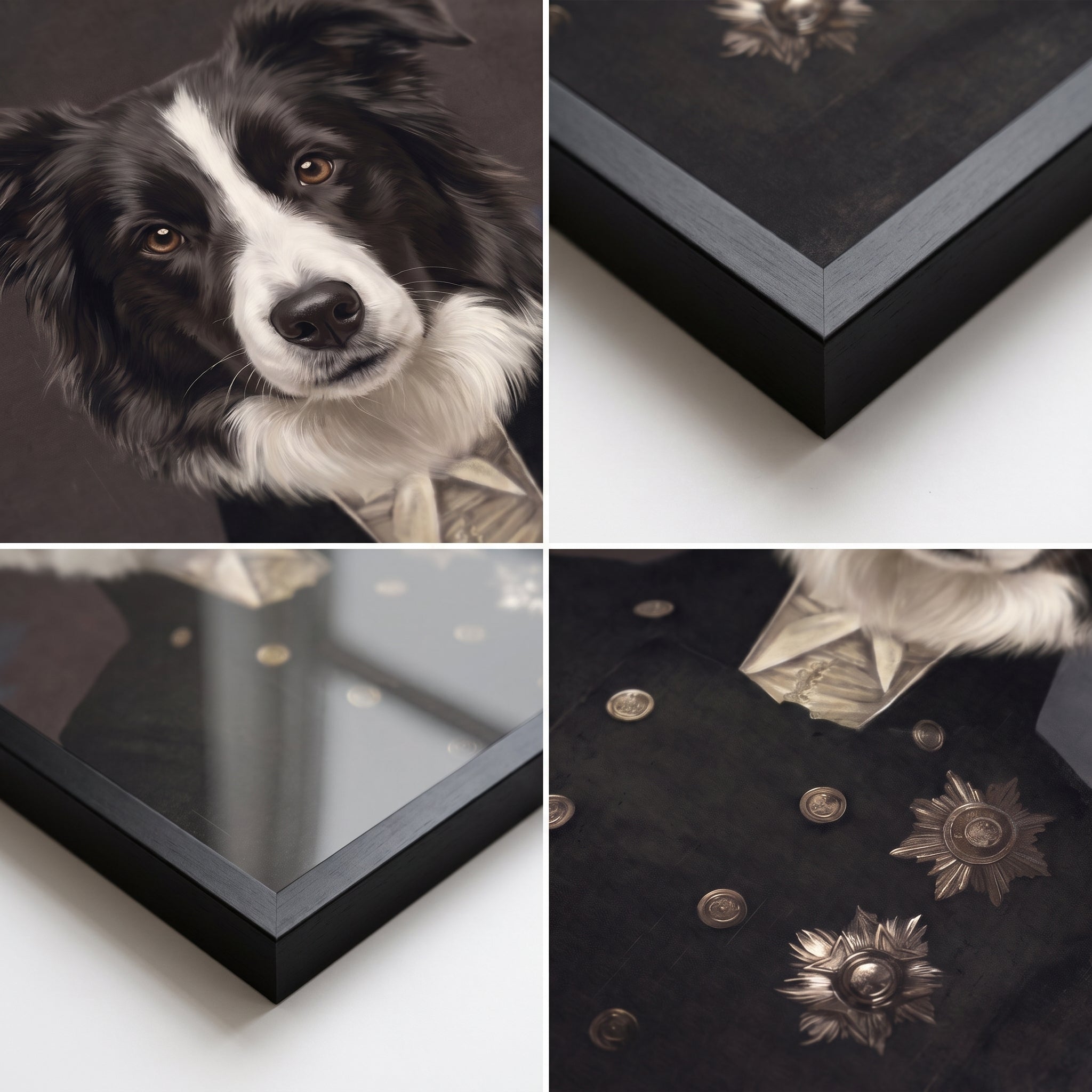 Close-up details of The Captain custom pet poster