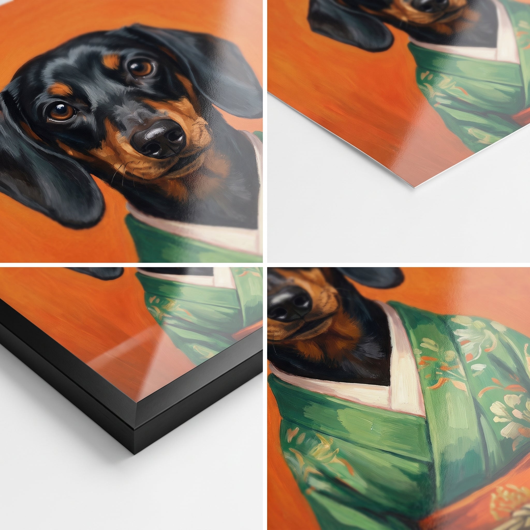 Close-up details of The Geisha custom pet poster