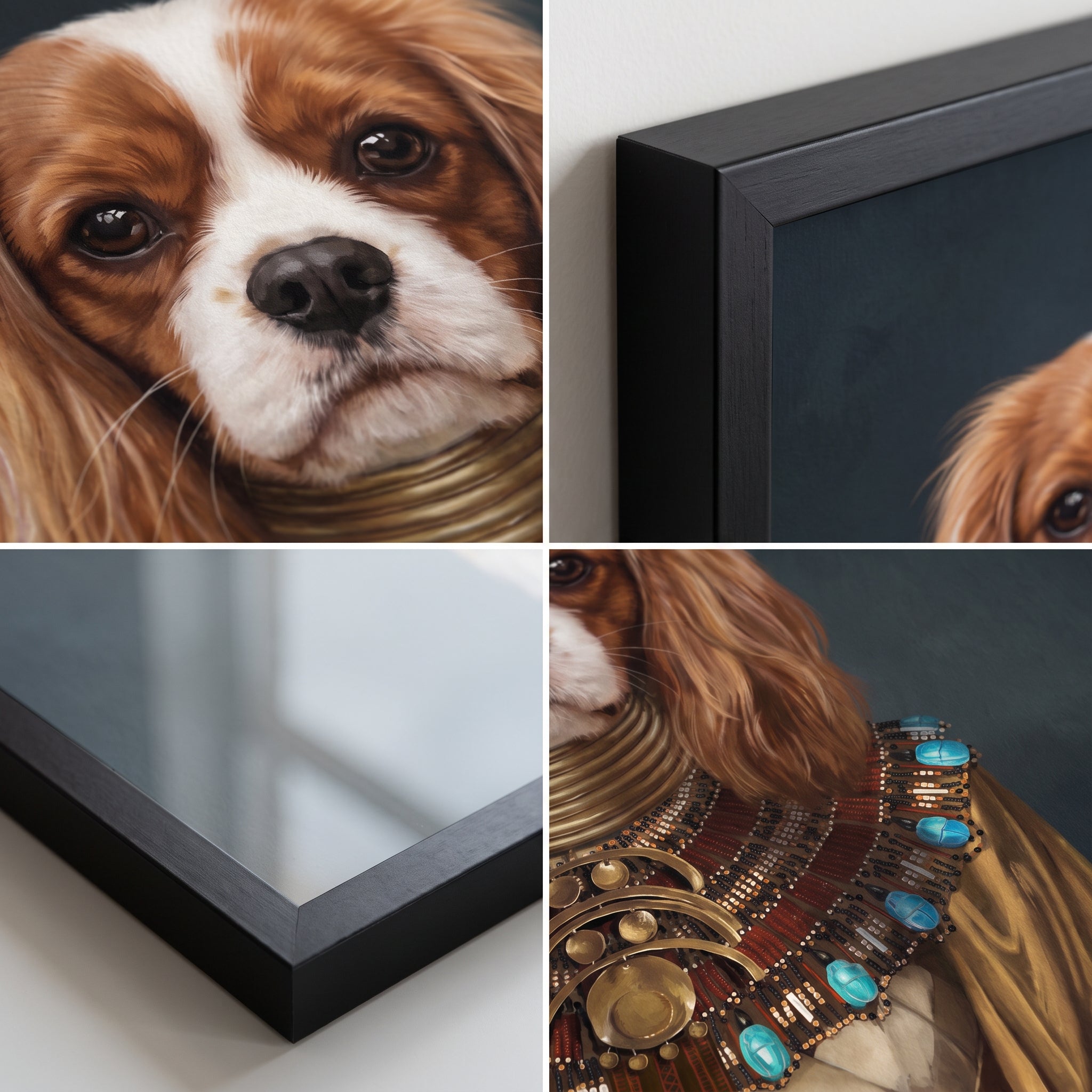 Close-up details of The Nubian Queen custom pet poster