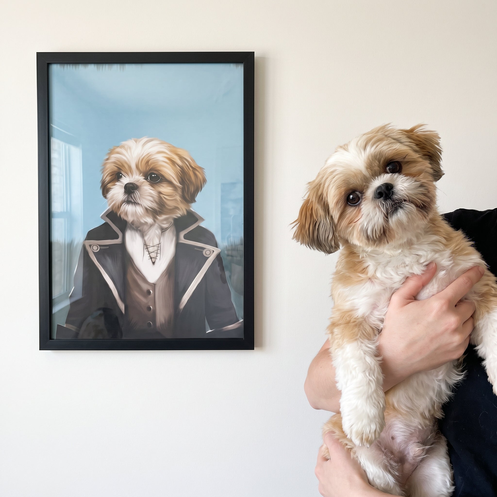 Shih tzu next to its The Pirate custom pet poster