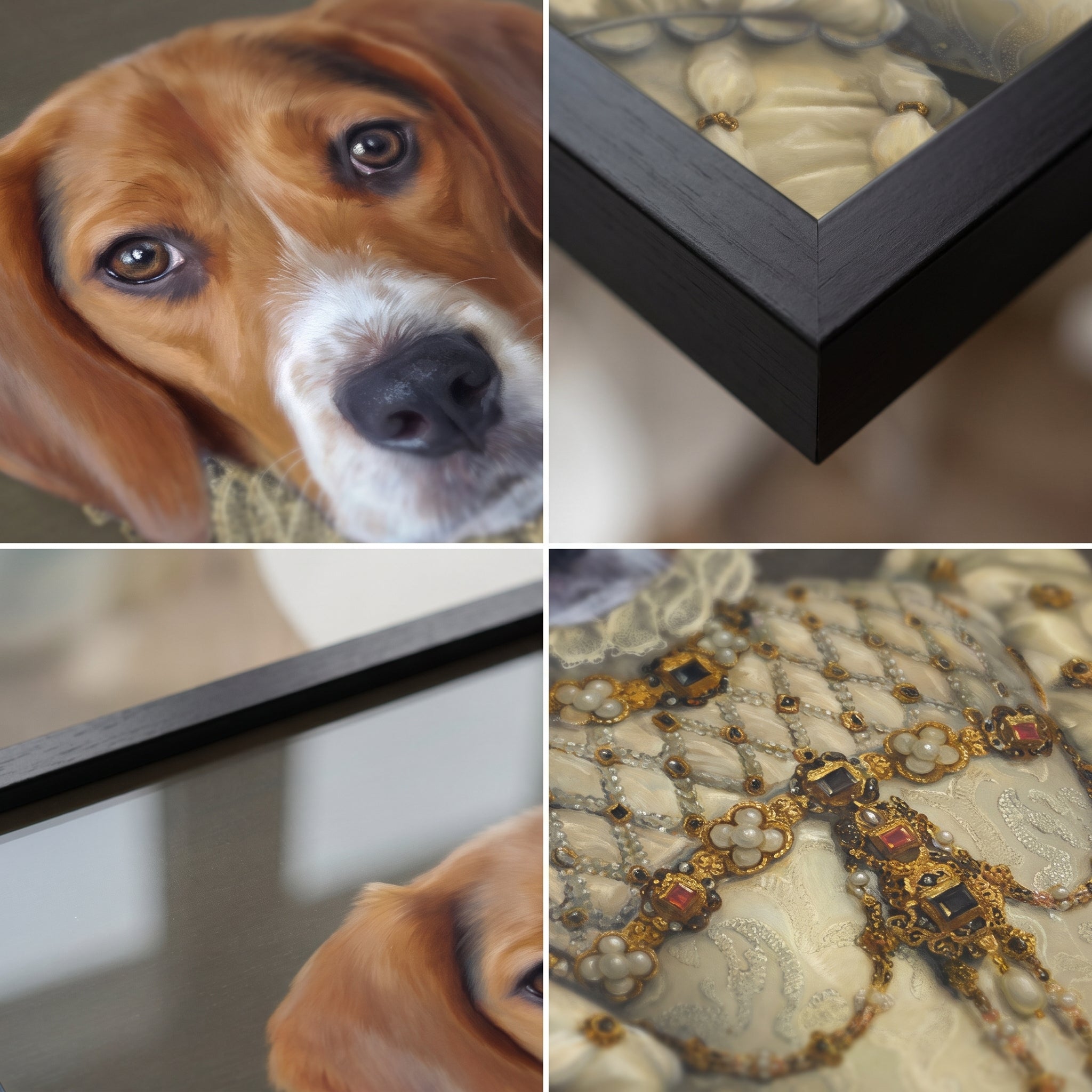 Close-up details of The Princess custom pet poster