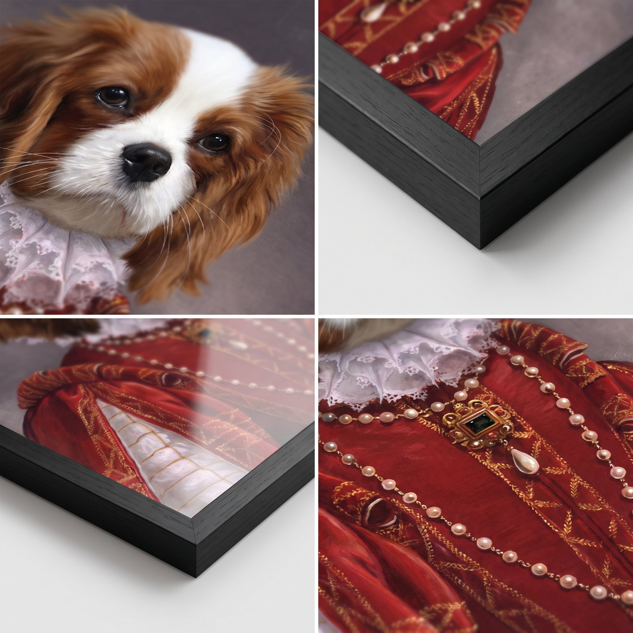 Close-up details of The Queen of Roses custom pet poster