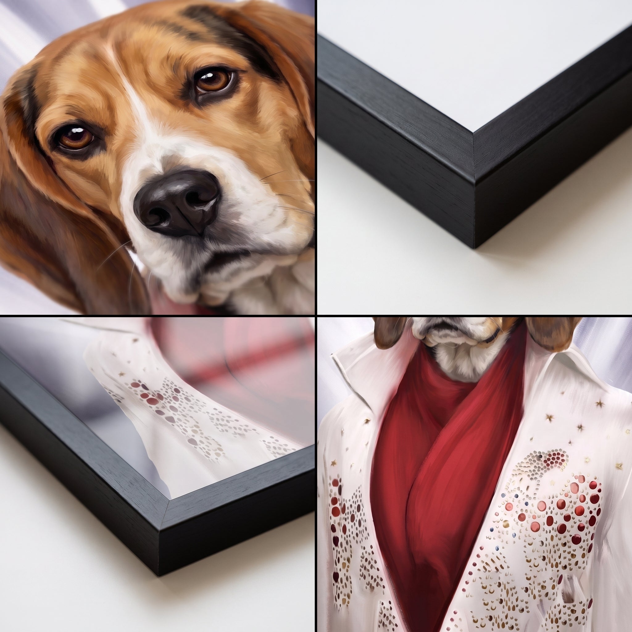 Close-up details of The Rock God custom pet poster
