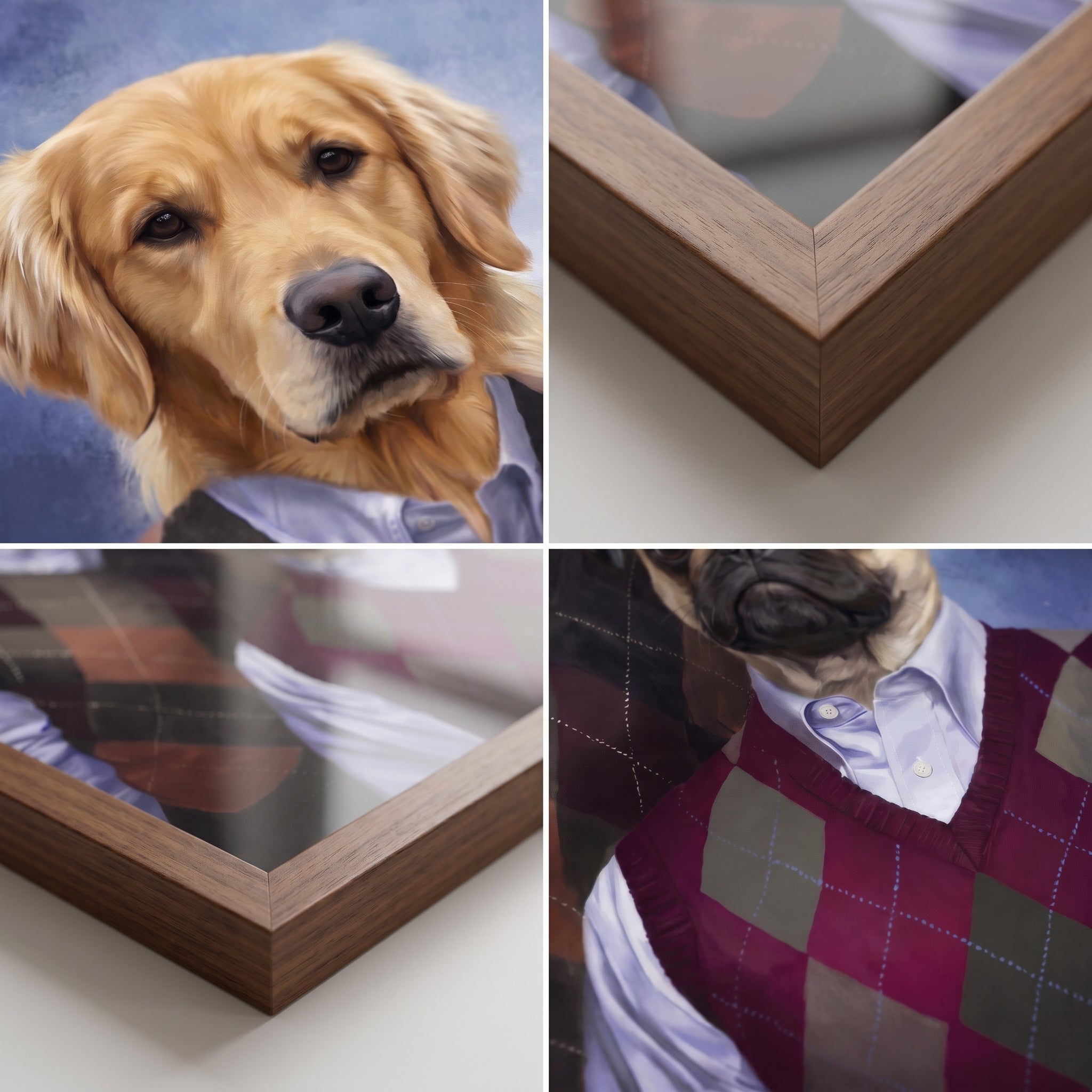 Close-up details of The Step Brothers custom pet poster
