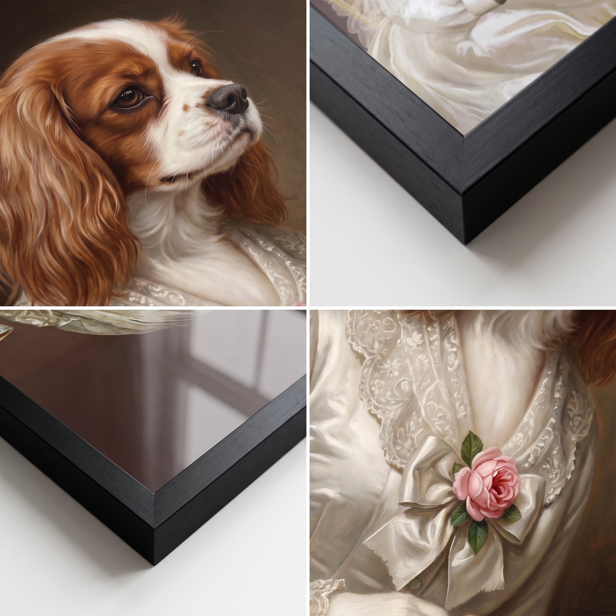 Close-up details of The Sweetheart custom pet poster