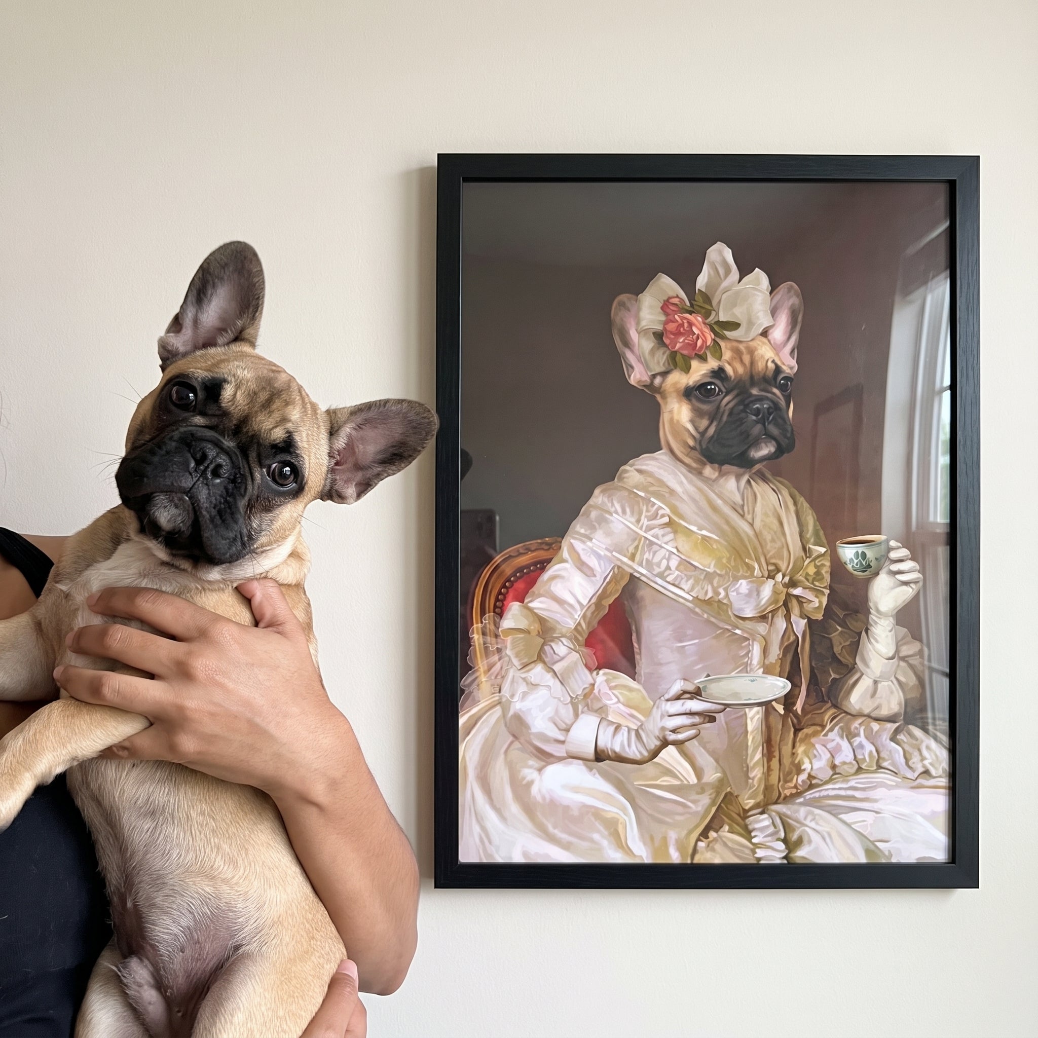 French bulldog next to its The Sweetheart custom pet poster