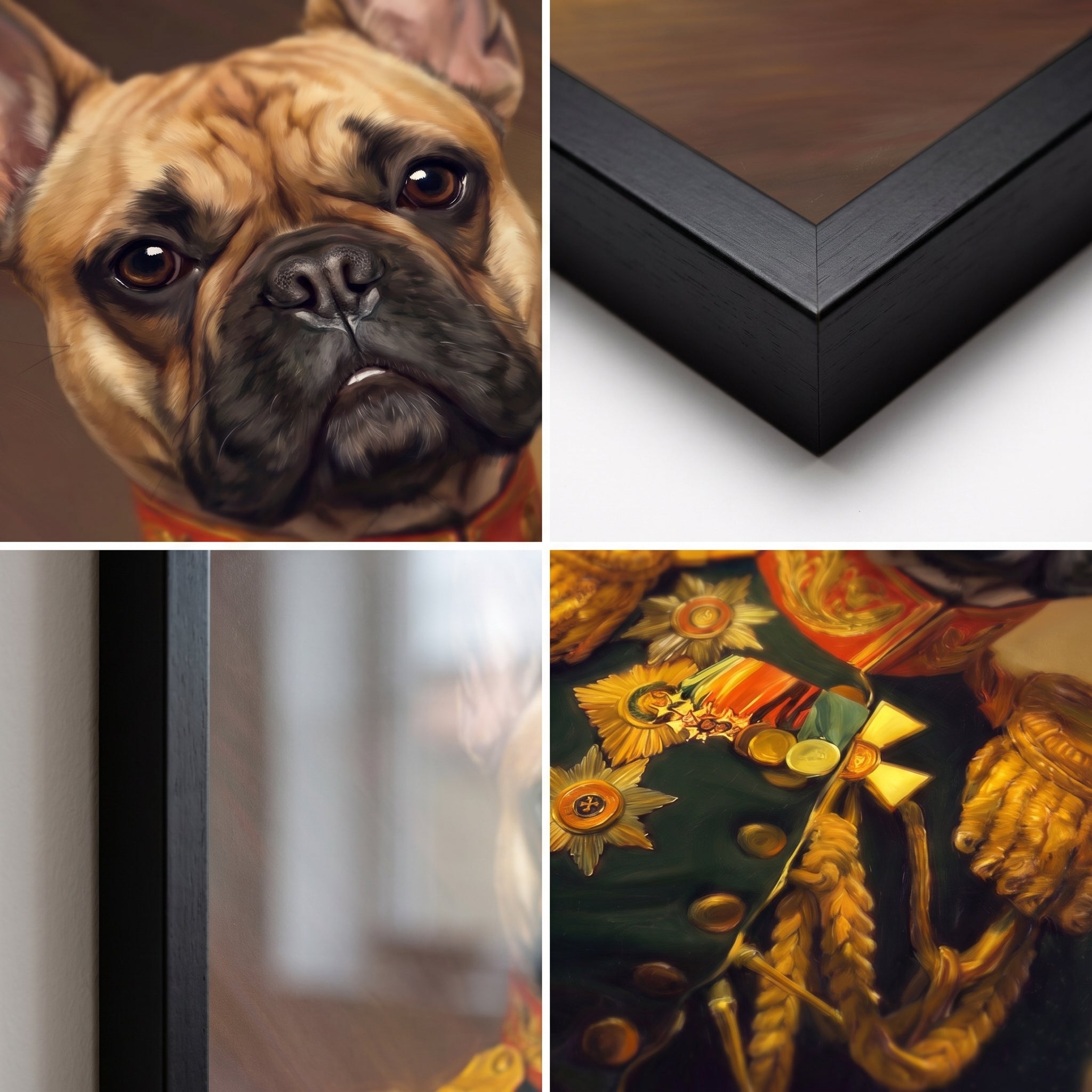 Close-up details of The Veteran custom pet poster