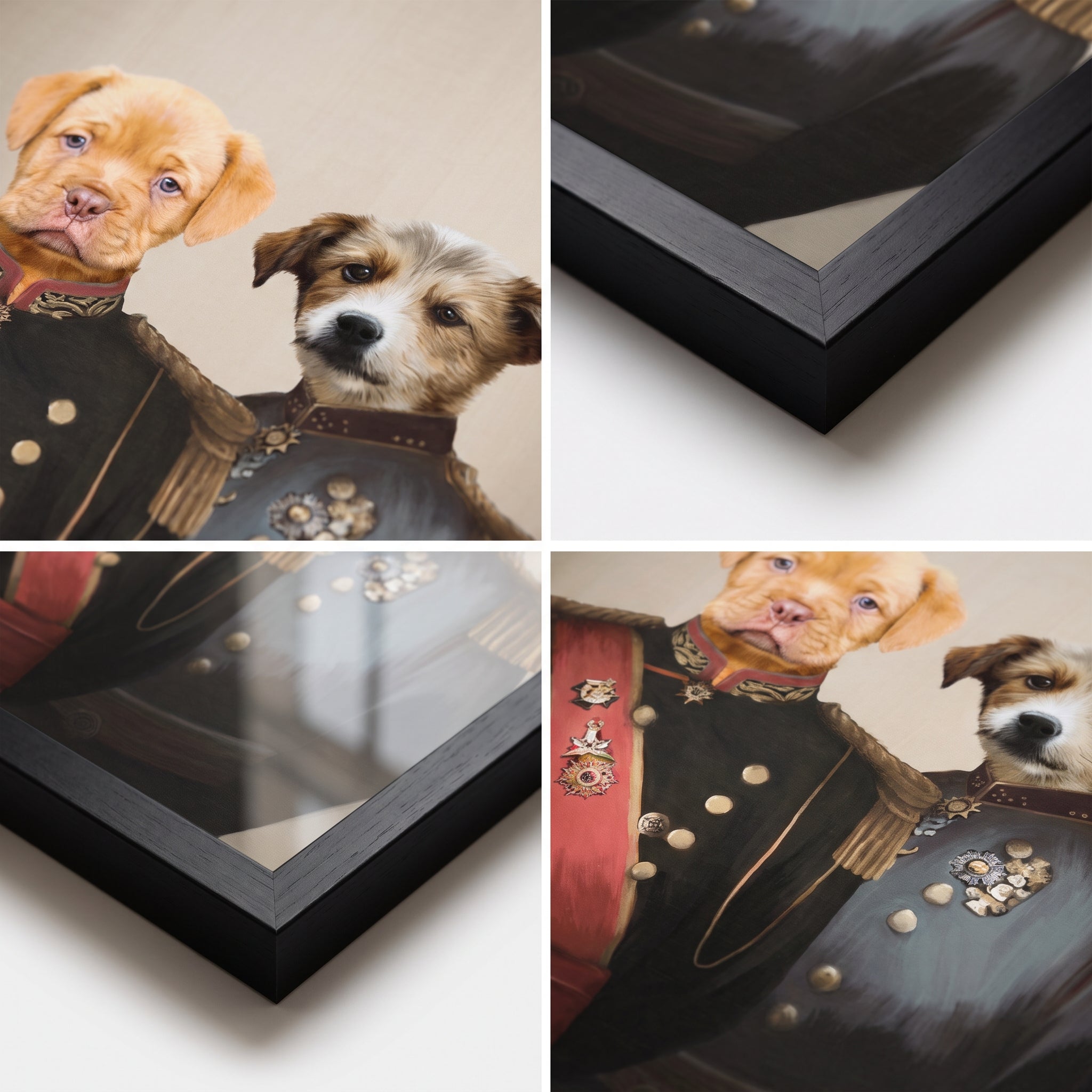 Close-up details of The War Heroes custom pet poster