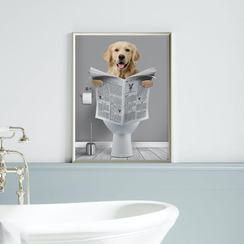 Crown and Paw - Canvas Restroom Pet Portrait - Custom Pet Art