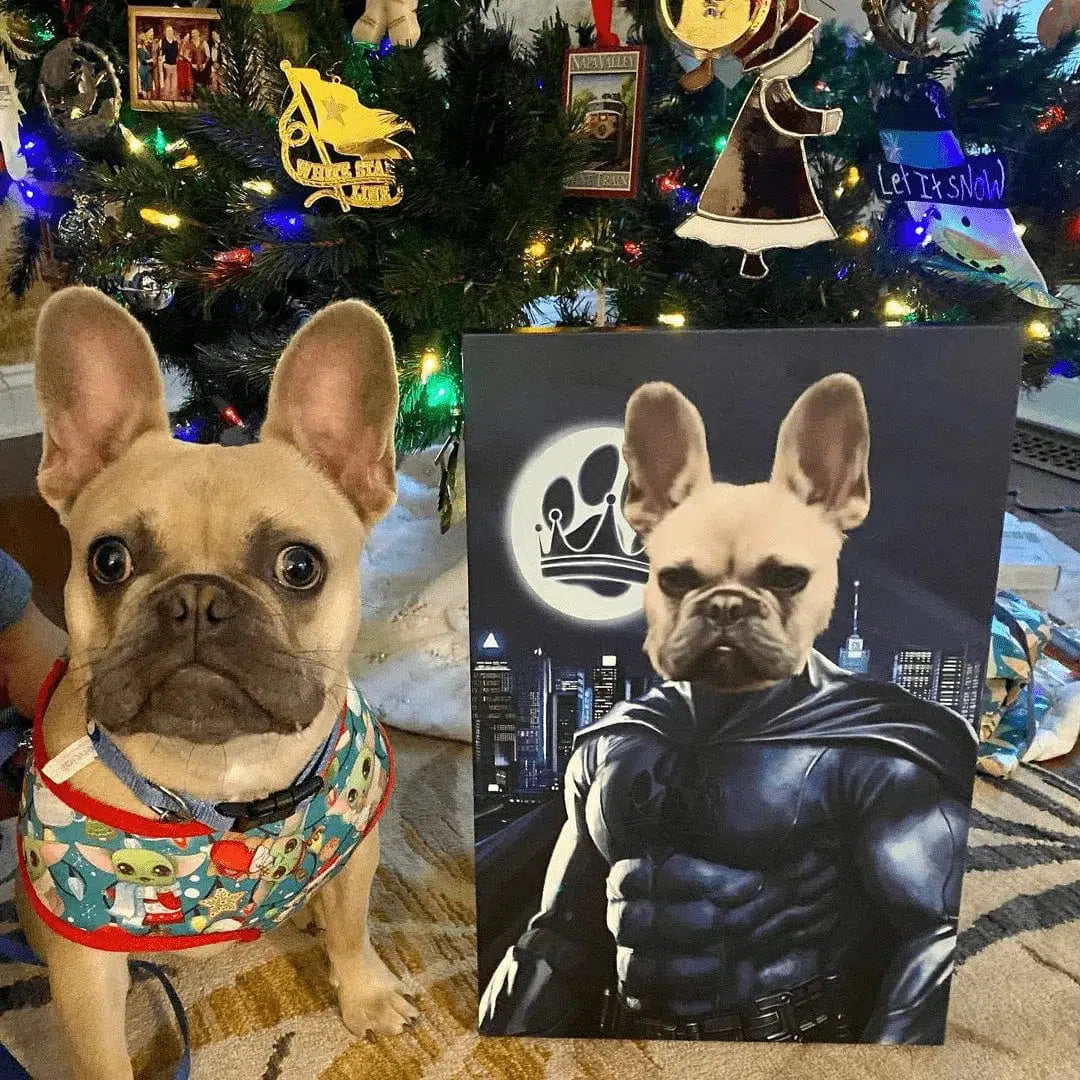 Crown and Paw - Canvas The Dark Hero - Custom Pet Canvas