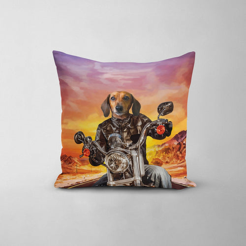 Crown and Paw - Throw Pillow The Biker - Custom Throw Pillow