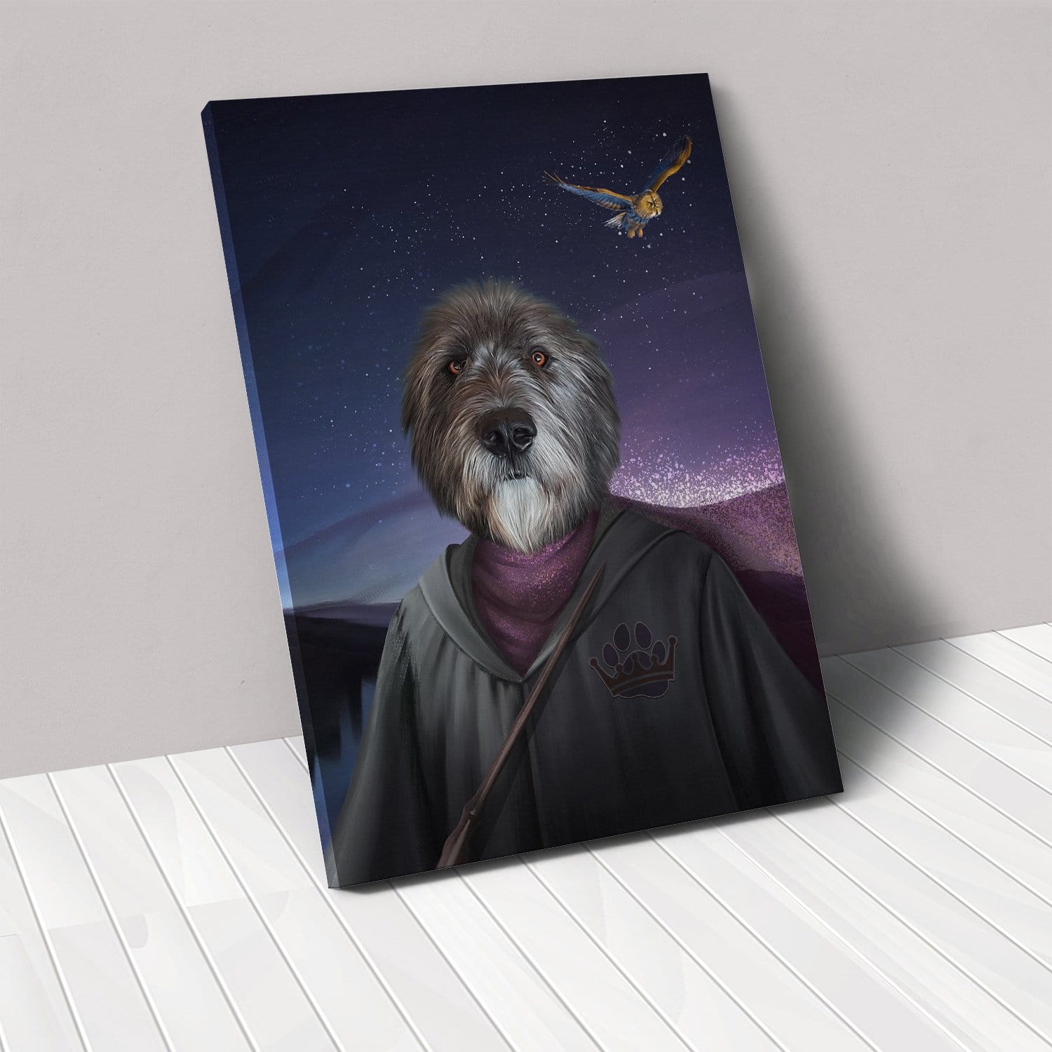 Crown and Paw - Canvas The Wizard - Custom Pet Canvas