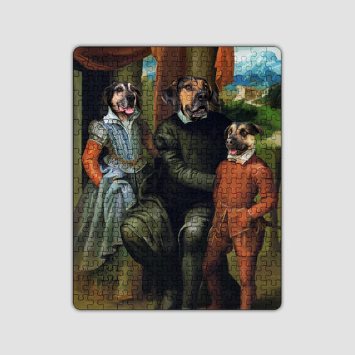 Crown and Paw - Puzzle Family of Three - Custom Puzzle 11" x 14"
