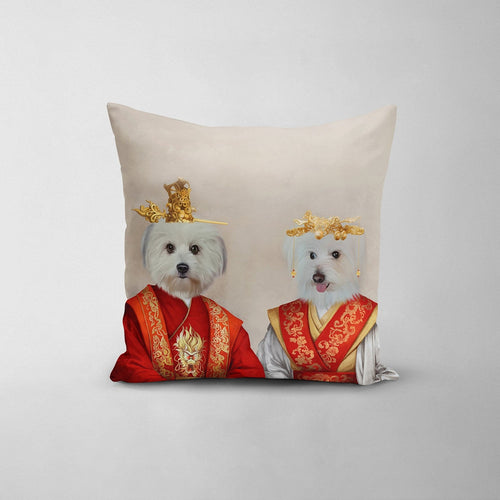 Crown and Paw - Throw Pillow Asian Rulers - Custom Throw Pillow