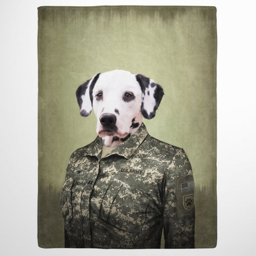 Crown and Paw - Blanket The Army Woman - Custom Pet Blanket