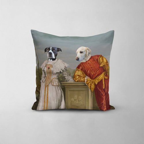 Crown and Paw - Throw Pillow The Courtly Couple - Custom Throw Pillow
