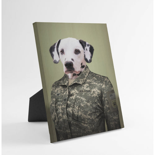 Crown and Paw - Standing Canvas The Army Woman - Custom Standing Canvas