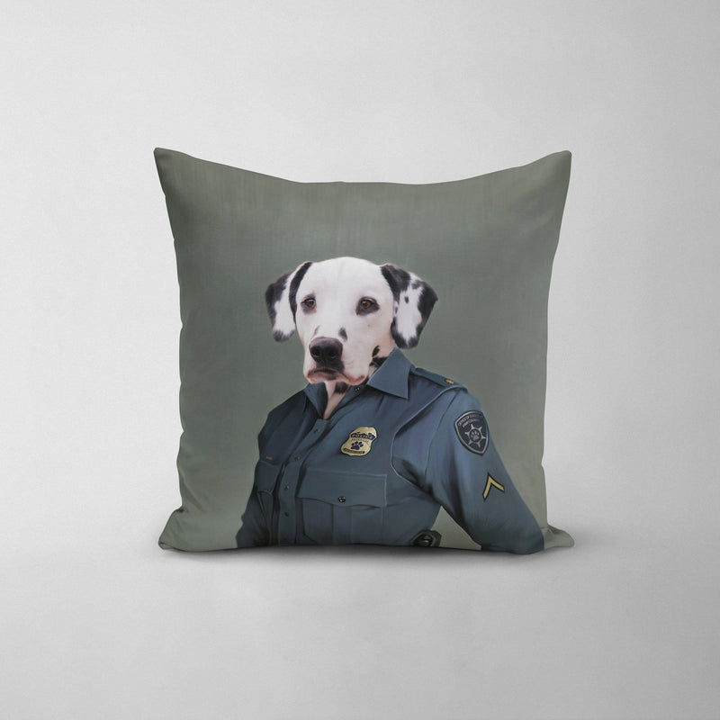The Female Police Officer - Custom Throw Pillow