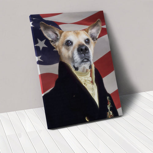Crown and Paw - Canvas The Count - USA Flag Edition - Custom Pet Canvas