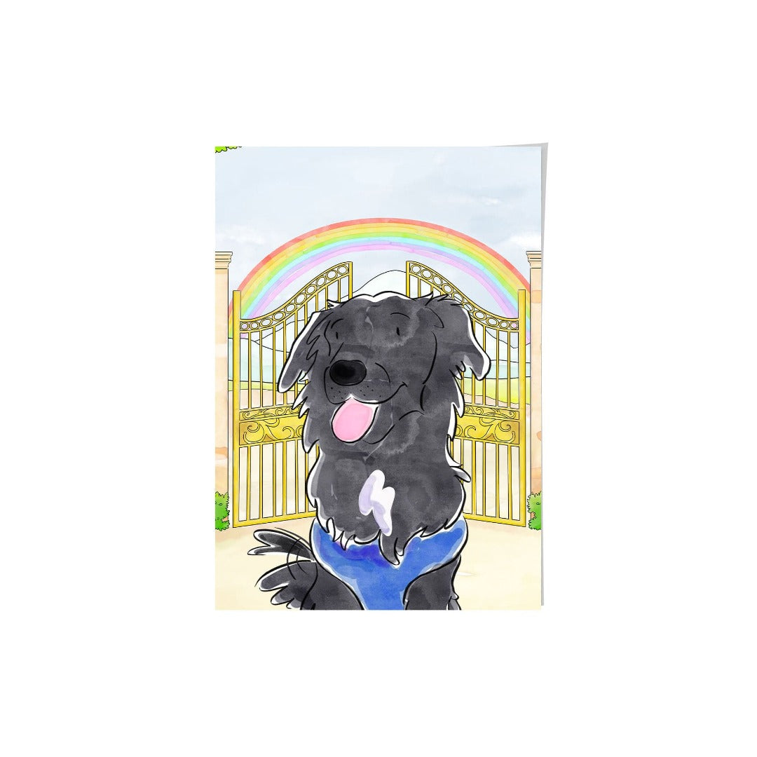 Crown and Paw - Framed Poster Watercolor Pet Portrait - One Pet, Framed Poster 10" x 8" / Unframed / Rainbow Bridge