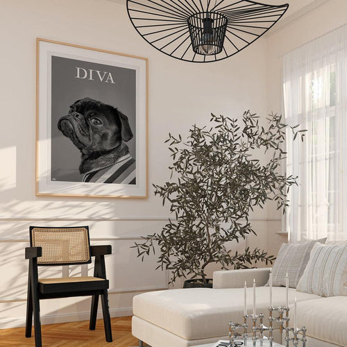 Crown and Paw - Canvas The Designer Brand Pet Portrait - Custom Pet Print Canvas 8" x 10" / Paw-Dior / Unframed