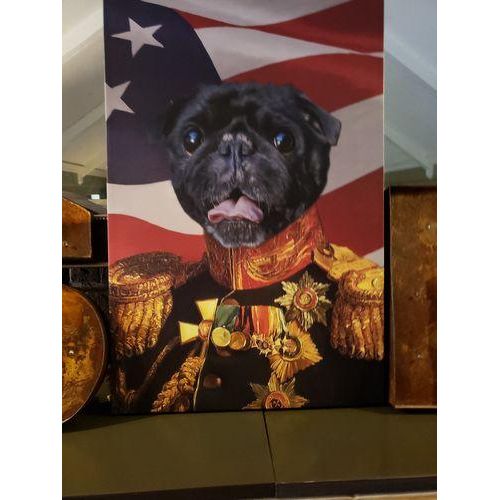 Crown and Paw - Canvas The Veteran - USA Flag Edition - Custom Pet Canvas