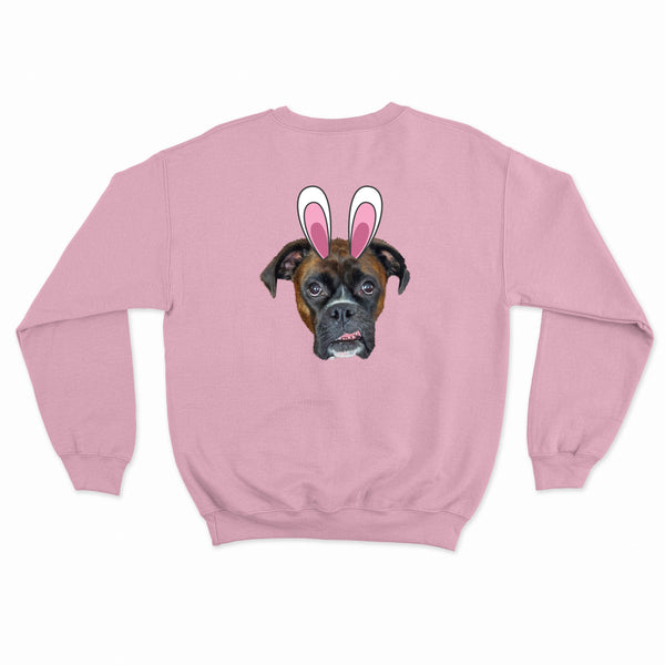 Novelty Pet Face Bunny Ears Easter Sweatshirt