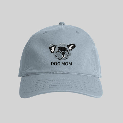 Crown and Paw - Hat Custom Pet Face Classic Dad Cap Light Blue / Full Color