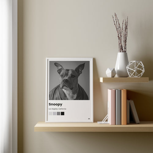Crown and Paw - Canvas Timeless Polaroid Style Pet Portrait - Custom Pet Print Canvas