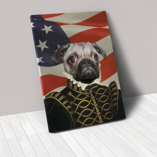 Crown and Paw - Canvas The Noble - USA Flag Edition - Custom Pet Canvas