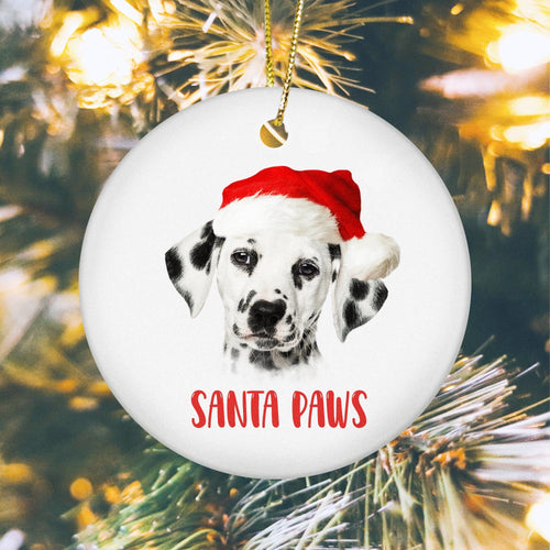 Crown and Paw - Ornament Custom Pet Face Christmas Ornament White
