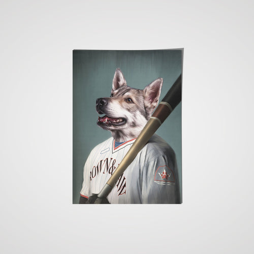 Crown and Paw - Poster The Baseball Player - Custom Pet Poster
