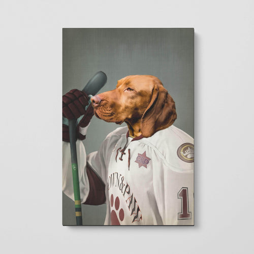 Crown and Paw - Canvas The Ice Hockey Player - Custom Pet Canvas