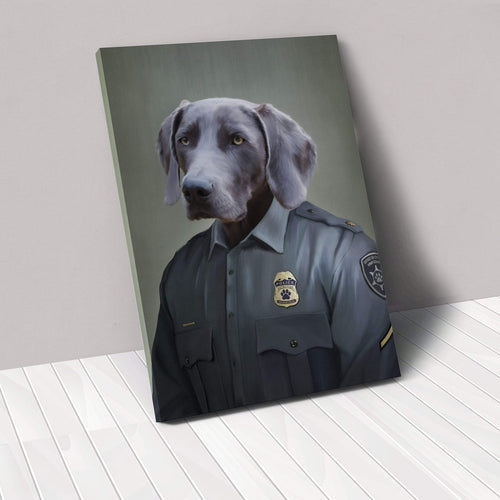 Crown and Paw - Canvas The Male Police Officer - Custom Pet Canvas