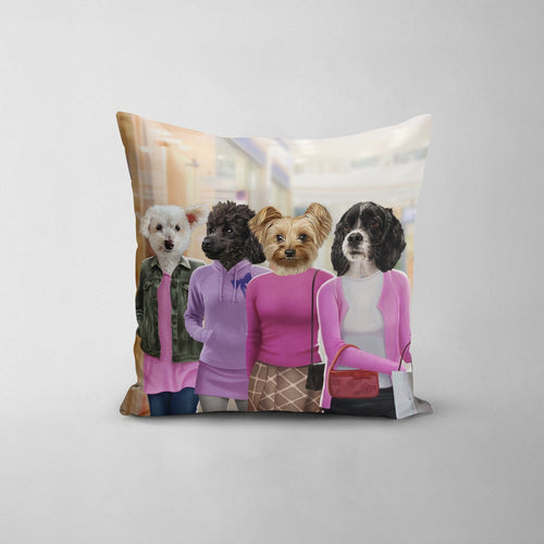 Crown and Paw - Throw Pillow The 4 Mean Girls - Custom Throw Pillow