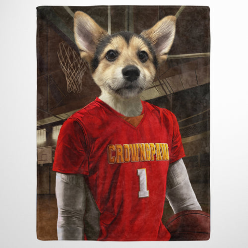 Crown and Paw - Blanket The Basketball Player - Custom Pet Blanket