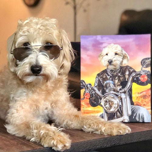 Crown and Paw - Canvas The Biker - Custom Pet Canvas