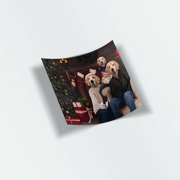 The Family Christmas (Three Pets) - Custom Stickers