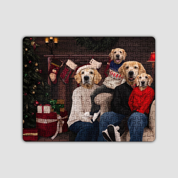 The Family Christmas (Four Pets) - Custom Puzzle