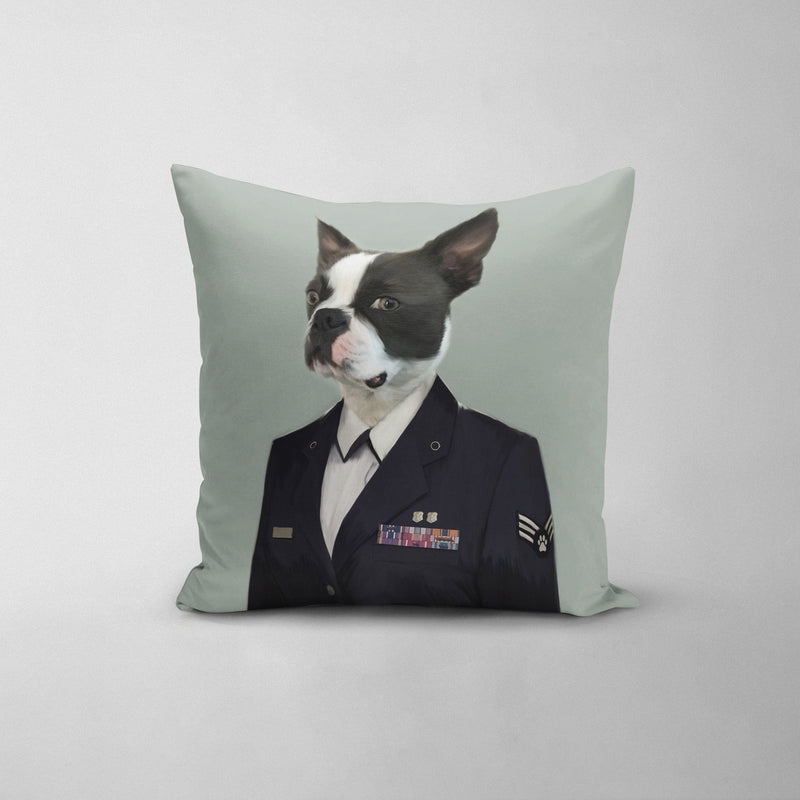 The Female Air Officer - Custom Throw Pillow