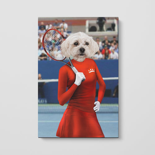 Crown and Paw - Canvas Female Tennis Player - Custom Pet Canvas