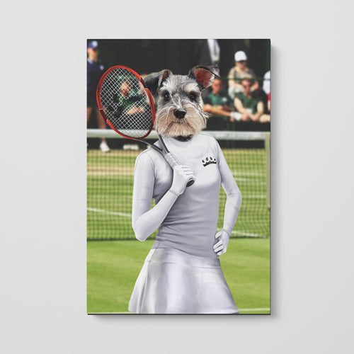 Crown and Paw - Canvas Female Tennis Player - Custom Pet Canvas