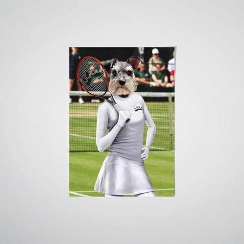 Crown and Paw - Poster Female Tennis Player - Custom Pet Poster 8.3" x 11.7" / White
