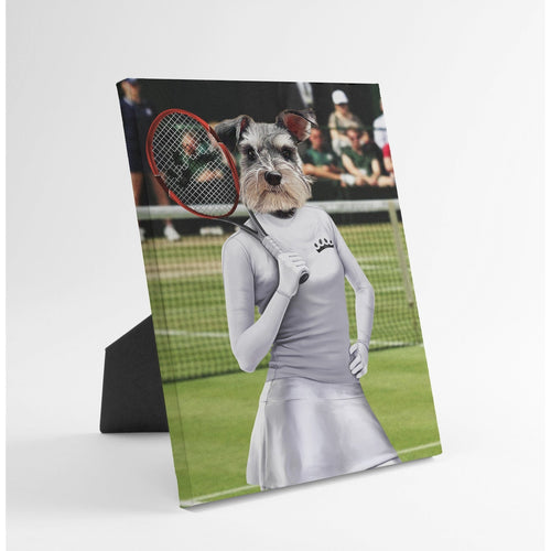 Crown and Paw - Standing Canvas Female Tennis Player - Custom Standing Canvas 8" x 10" / White