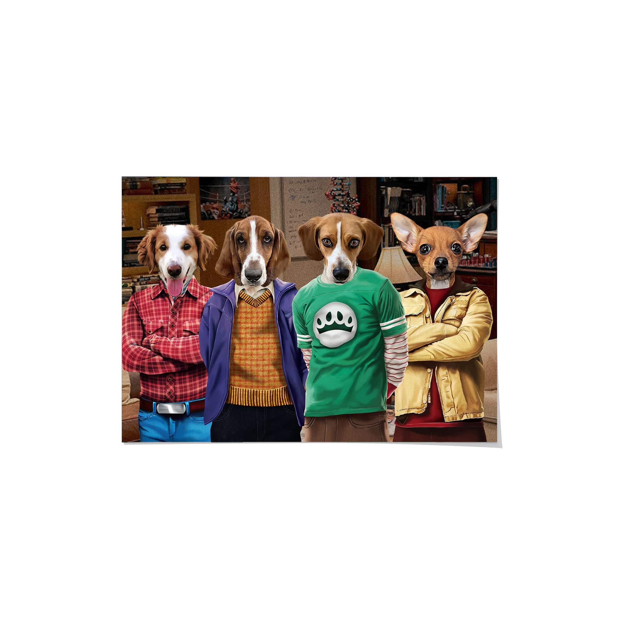 Crown and Paw - Poster Four Nerd Friends - Custom Pet Poster